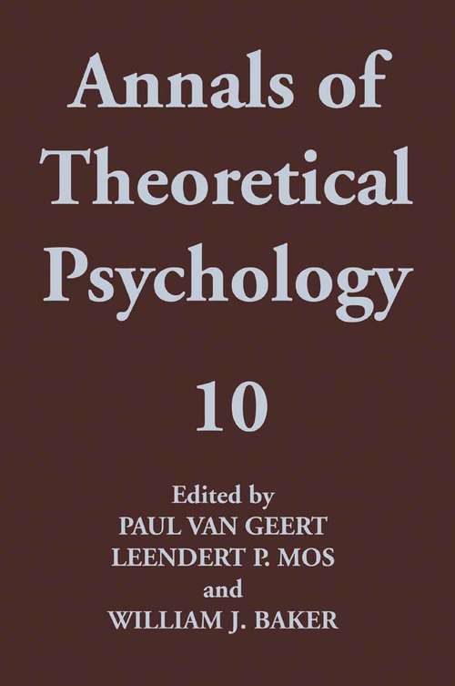 Book cover of Annals of Theoretical Psychology (1994) (Annals of Theoretical Psychology #10)