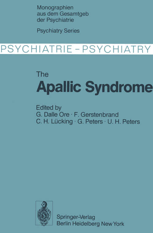 Book cover of The Apallic Syndrome (1977) (Monographien aus dem Gesamtgebiete der Psychiatrie #14)
