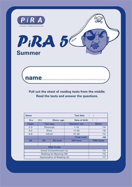 Book cover of Progress in Reading Assessment (PiRA) Test 5, Summer PK10 (PDF)