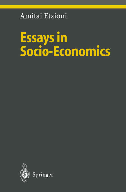 Book cover of Essays in Socio-Economics (1999) (Ethical Economy)