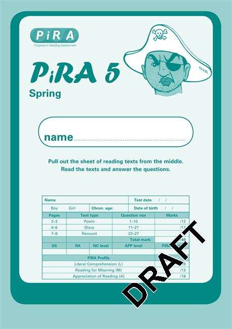 Book cover of Progress in Reading Assessment (PiRA) Test 5, Spring PK10 (PDF)