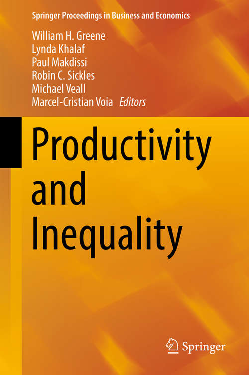 Book cover of Productivity and Inequality (Springer Proceedings in Business and Economics)