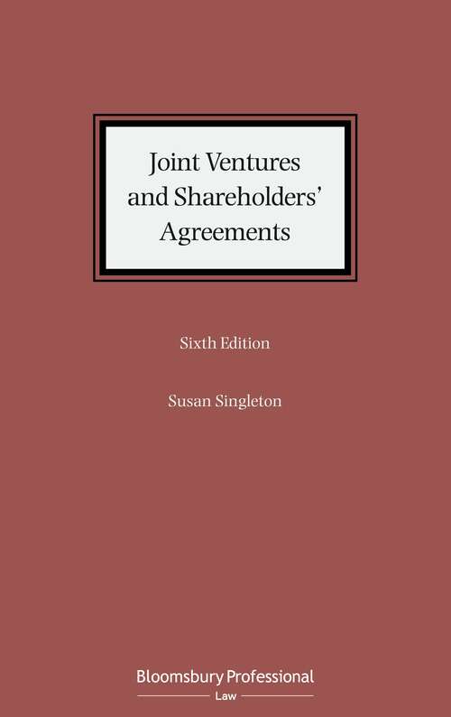 Book cover of Joint Ventures and Shareholders' Agreements