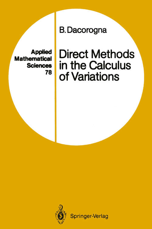 Book cover of Direct Methods in the Calculus of Variations (1989) (Applied Mathematical Sciences #78)