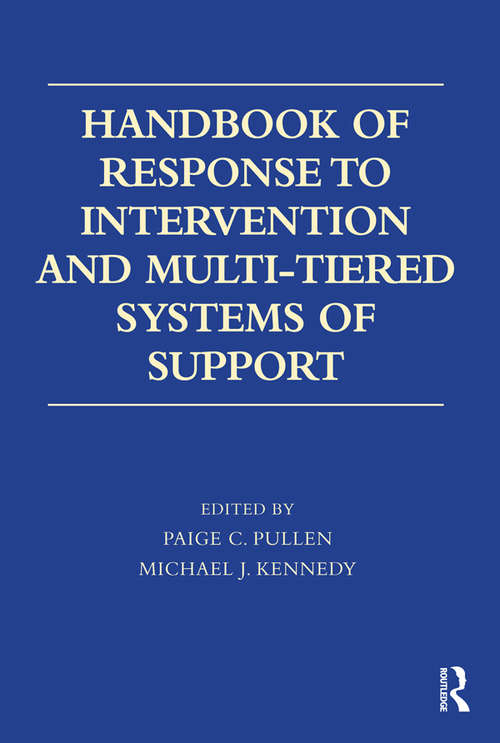 Book cover of Handbook of Response to Intervention and Multi-Tiered Systems of Support