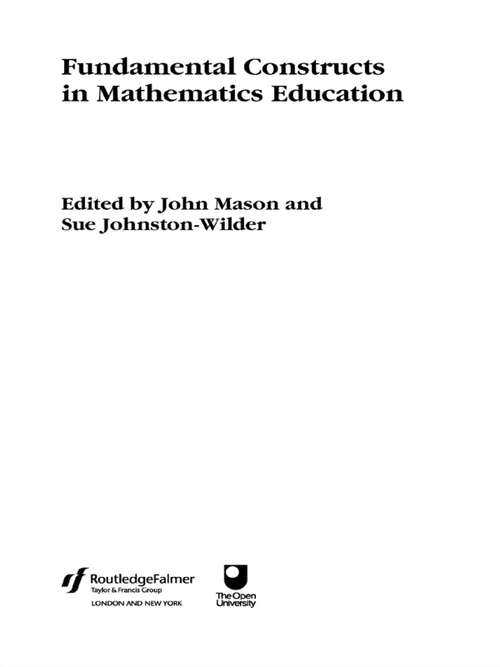 Book cover of Fundamental Constructs in Mathematics Education