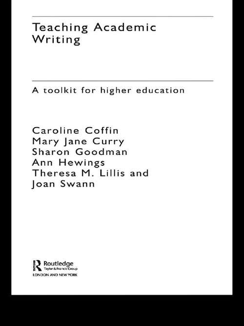 Book cover of Teaching Academic Writing: A Toolkit for Higher Education