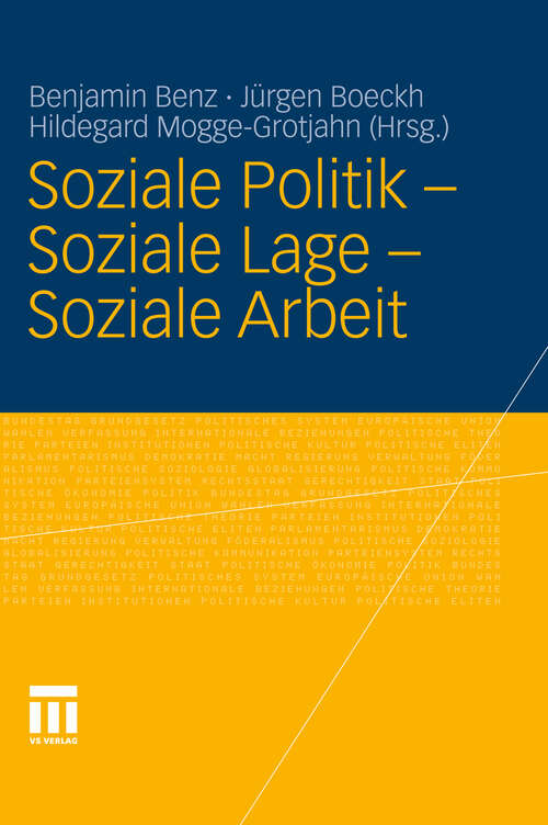 Book cover of Soziale Politik - Soziale Lage - Soziale Arbeit (2011)