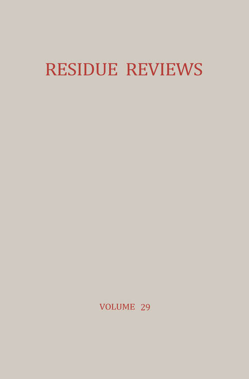 Book cover of Decontamination of Pesticide Residues in the Environment: Atlantic City Meetings of the American Chemical Society September 1968 (1969) (Residue Reviews/Rückstandsberichte #29)