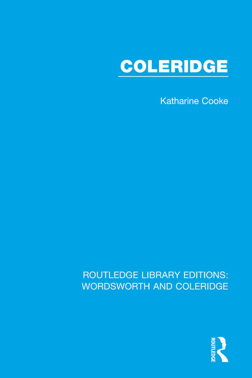 Book cover of Coleridge (RLE: Wordsworth and Coleridge)