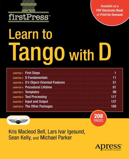 Book cover of Learn to Tango with D (1st ed.)