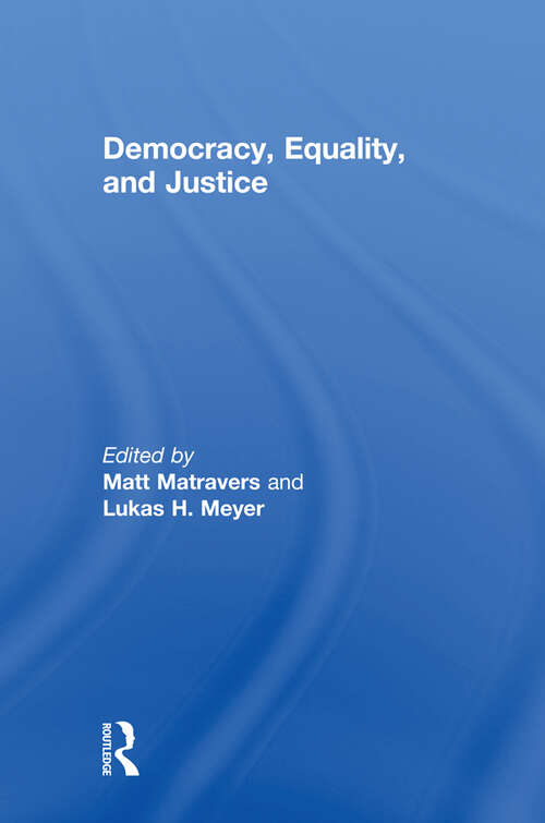 Book cover of Democracy, Equality, and Justice