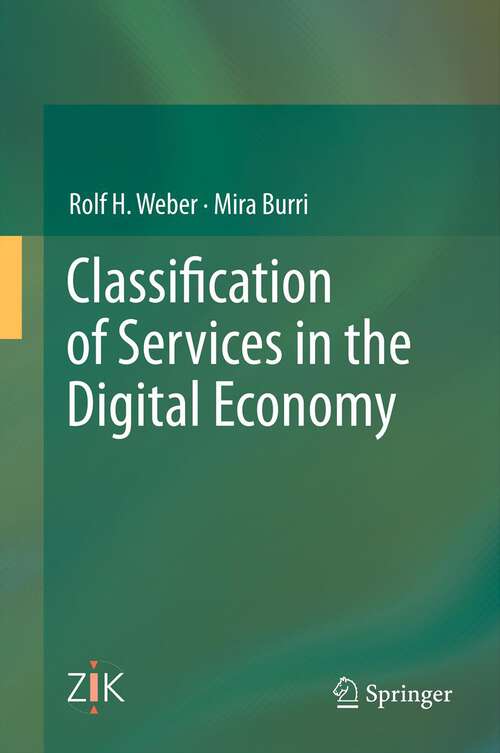 Book cover of Classification of Services in the Digital Economy (2013)