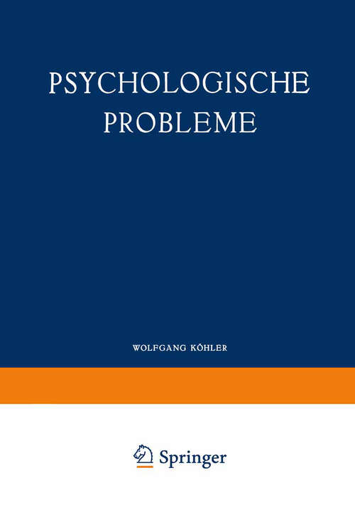 Book cover of Psychologische Probleme (1933)