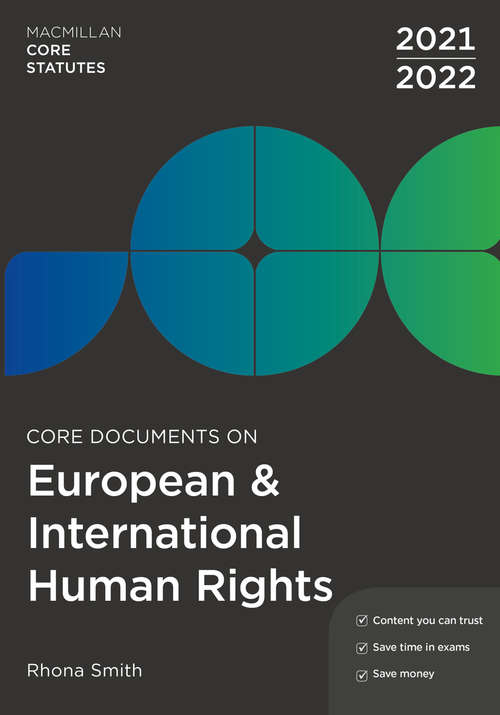 Book cover of Core Documents on European and International Human Rights 2021-22 (7th ed. 2021) (Macmillan Core Statutes)