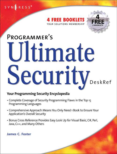 Book cover of Programmer's Ultimate Security DeskRef: Your Programming Security Encyclopedia