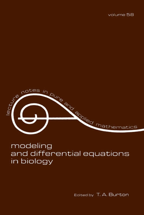 Book cover of Modeling and Differential Equations in Biology