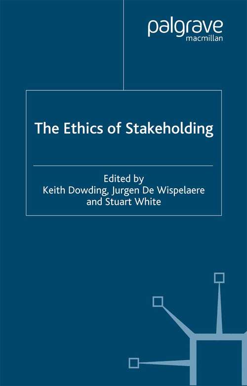 Book cover of The Ethics of Stakeholding (2003)