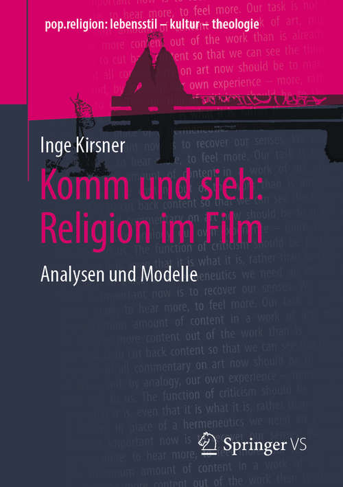 Book cover of Komm und sieh: Analysen und Modelle (1. Aufl. 2020) (pop.religion: lebensstil – kultur – theologie)