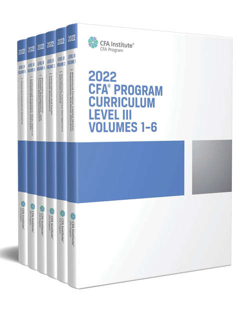 Book cover of 2022 CFA Program Curriculum Level III Box Set