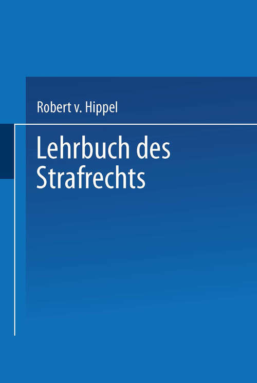 Book cover of Lehrbuch des Strafrechts (1932)