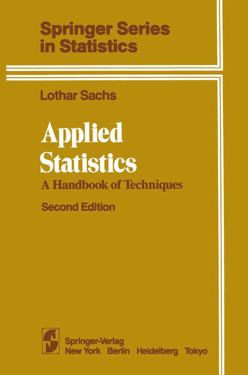 Book cover of Applied Statistics: A Handbook of Techniques (2nd ed. 1984) (Springer Series in Statistics)