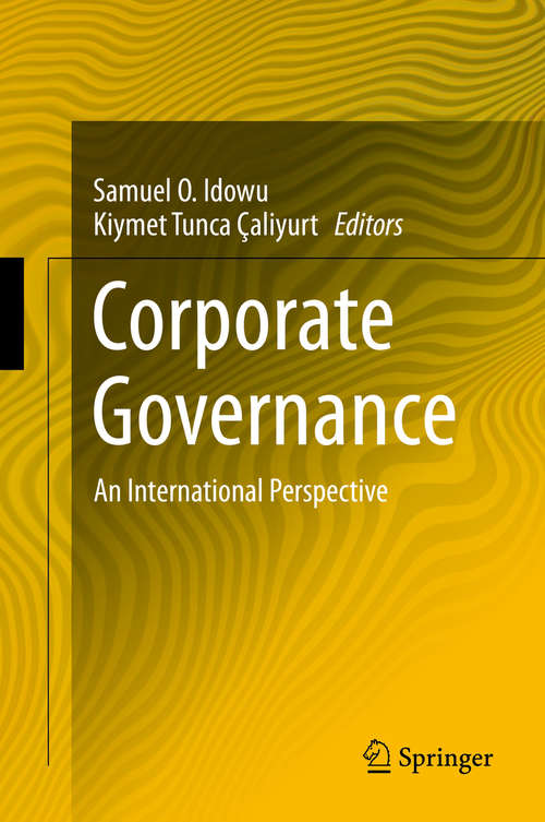 Book cover of Corporate Governance: An International Perspective (2014) (Csr, Sustainability, Ethics And Governance Ser.)