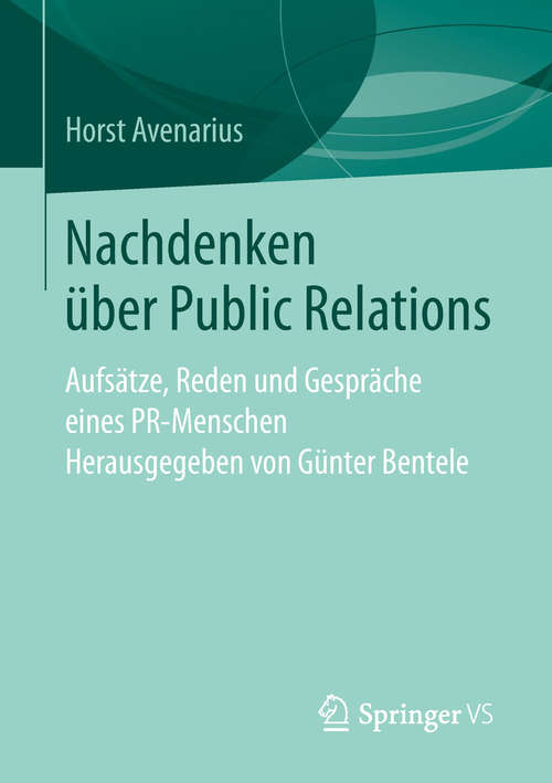 Book cover of Nachdenken über Public Relations