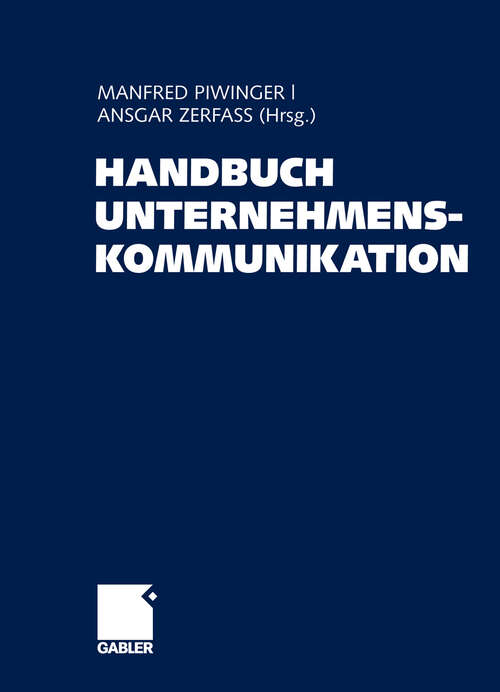 Book cover of Handbuch Unternehmenskommunikation (2007)