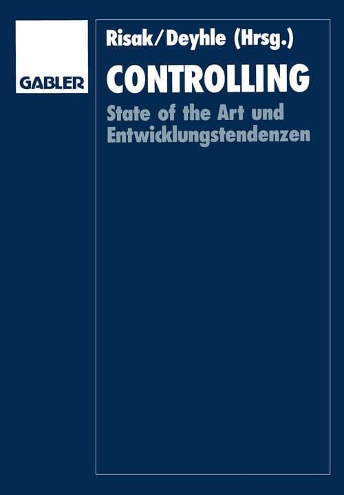 Book cover of Controlling: State of the Art und Entwicklungstendenzen (1991)