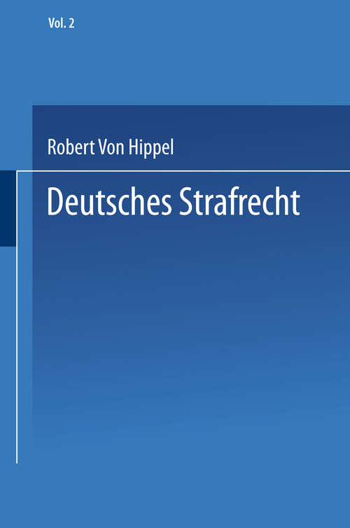 Book cover of Deutsches Strafrecht: Band 2 Das Verbrechen. Allgemeine Lehren (1971)