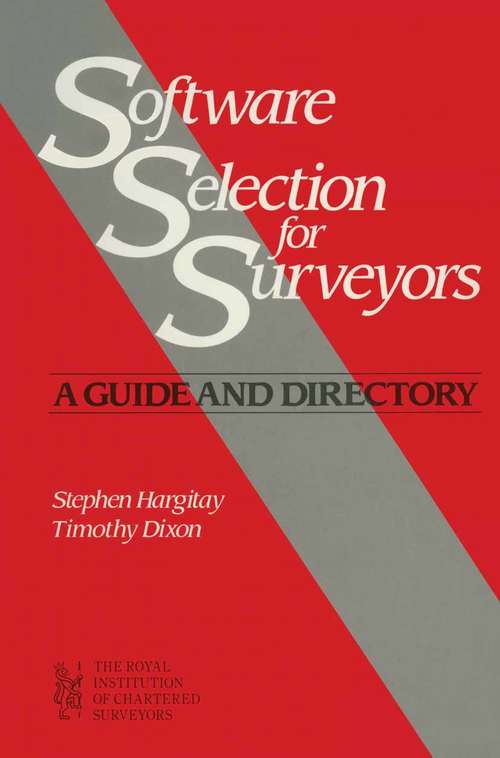 Book cover of Software Selection for Surveyors (1st ed. 1991)