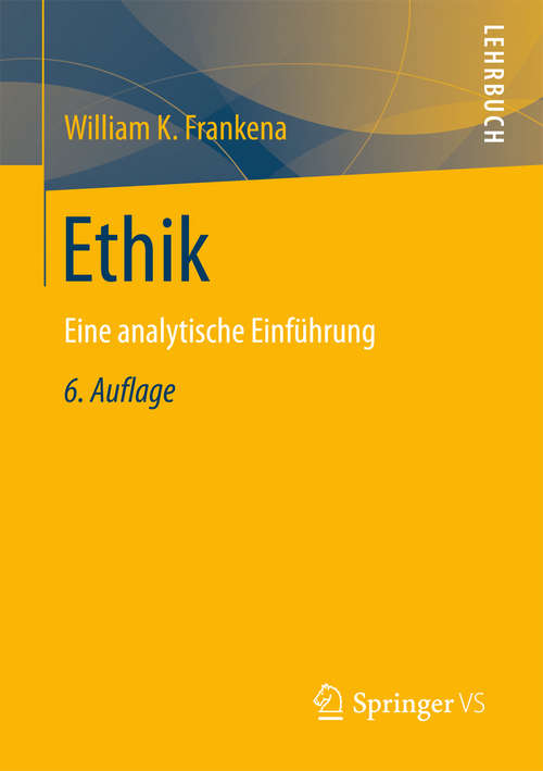 Book cover of Ethik: Eine analytische Einführung