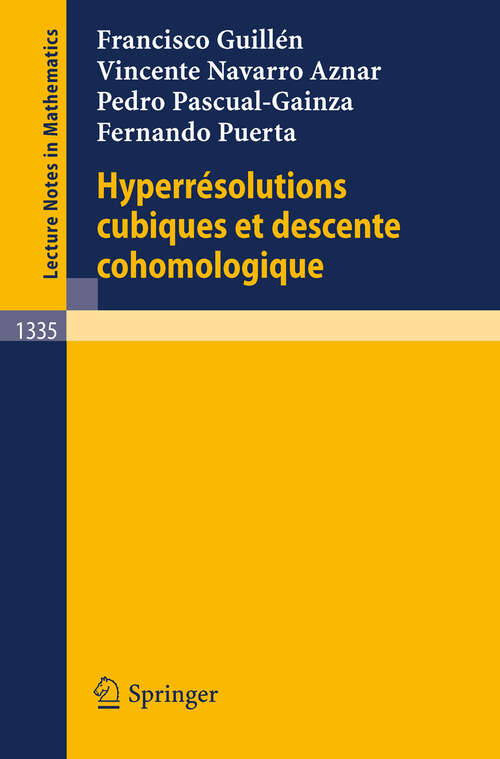 Book cover of Hyperresolutions cubiques et descente cohomologique (1988) (Lecture Notes in Mathematics #1335)