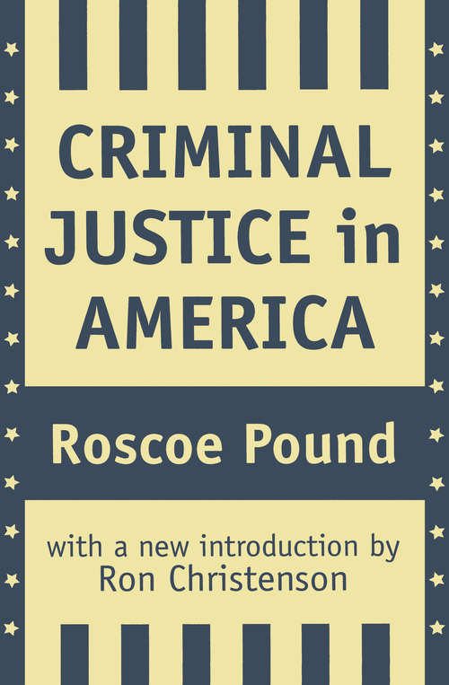 Book cover of Criminal Justice in America