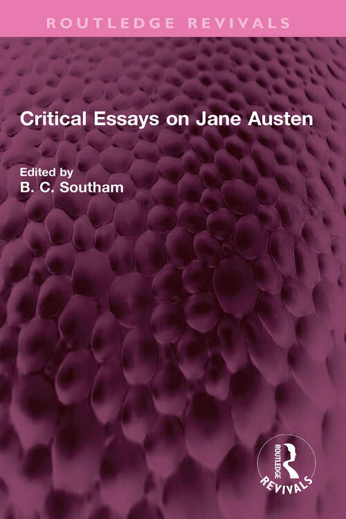 Book cover of Critical Essays on Jane Austen (Routledge Revivals)