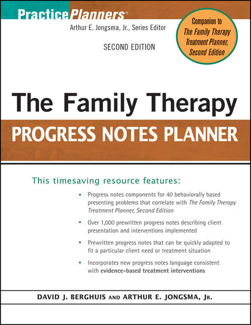 Book cover of The Family Therapy Progress Notes Planner (2) (PracticePlanners #263)