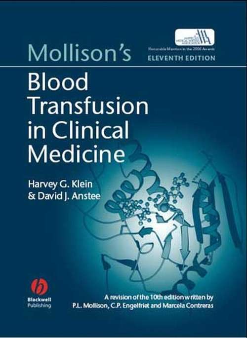 Book cover of Mollison's Blood Transfusion in Clinical Medicine (11)