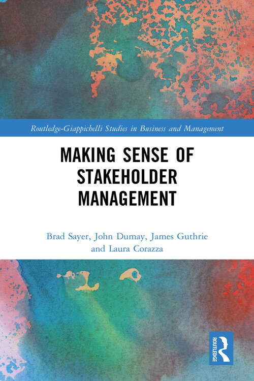 Book cover of Making Sense of Stakeholder Management (Routledge-Giappichelli Studies in Business and Management)