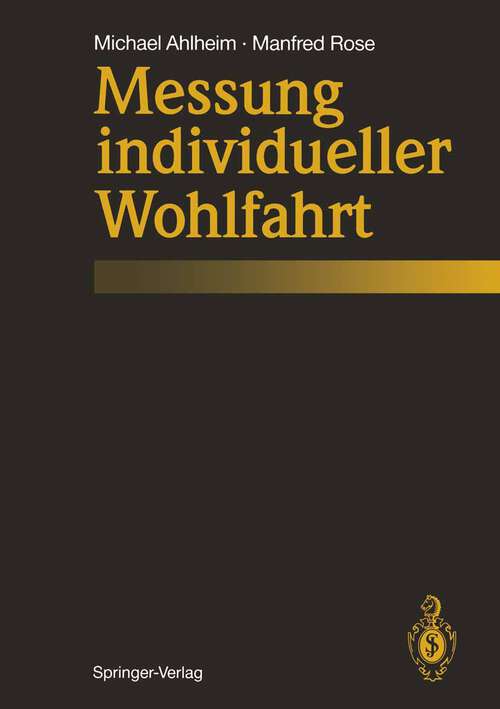 Book cover of Messung individueller Wohlfahrt (1989)