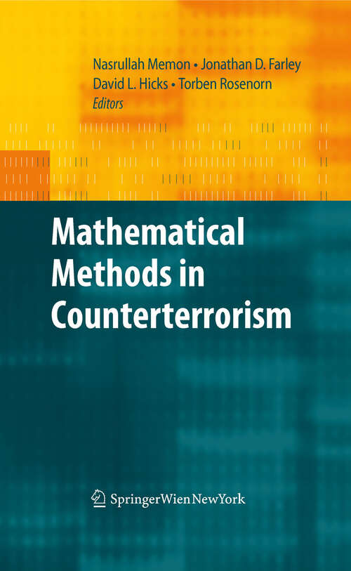 Book cover of Mathematical Methods in Counterterrorism (2009)