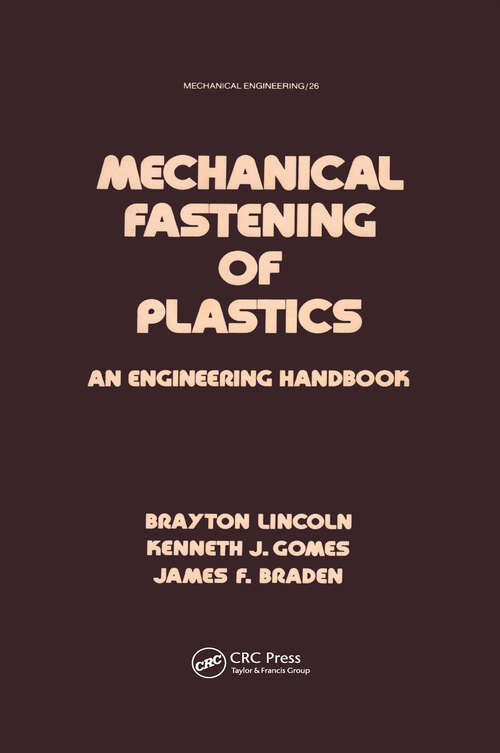 Book cover of Mechanical Fastening of Plastics: An Engineering Handbook