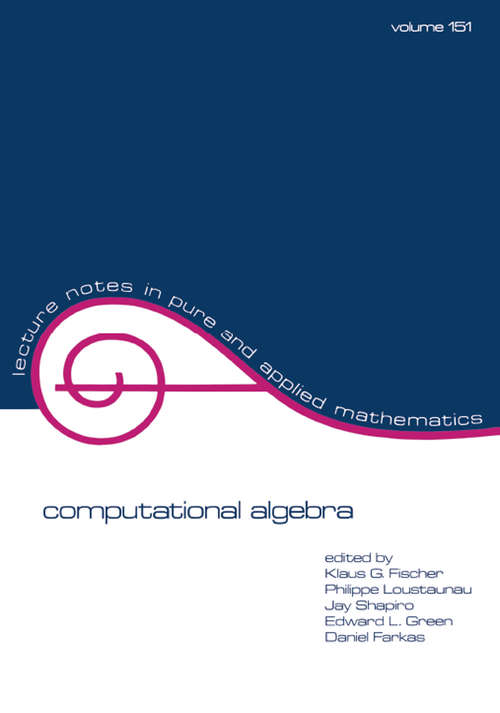 Book cover of Computational Algebra