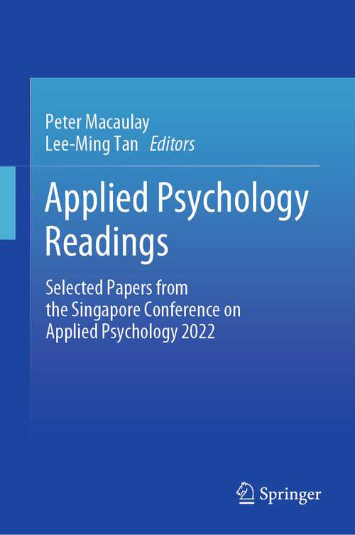 Book cover of Applied Psychology Readings: Selected Papers From Singapore Conference On Applied Psychology 2016