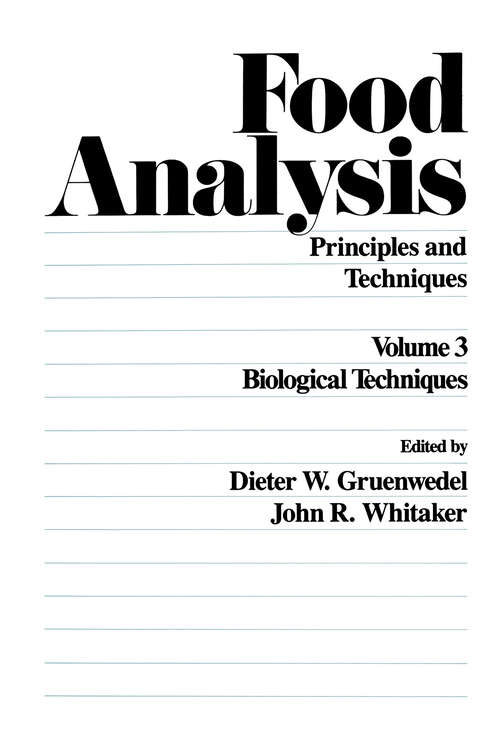 Book cover of Food Analysis: Principles and Techniques (In 4 Volumes)