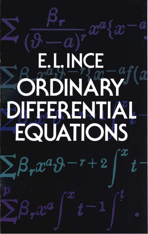 Book cover of Ordinary Differential Equations (Dover Books on Mathematics)