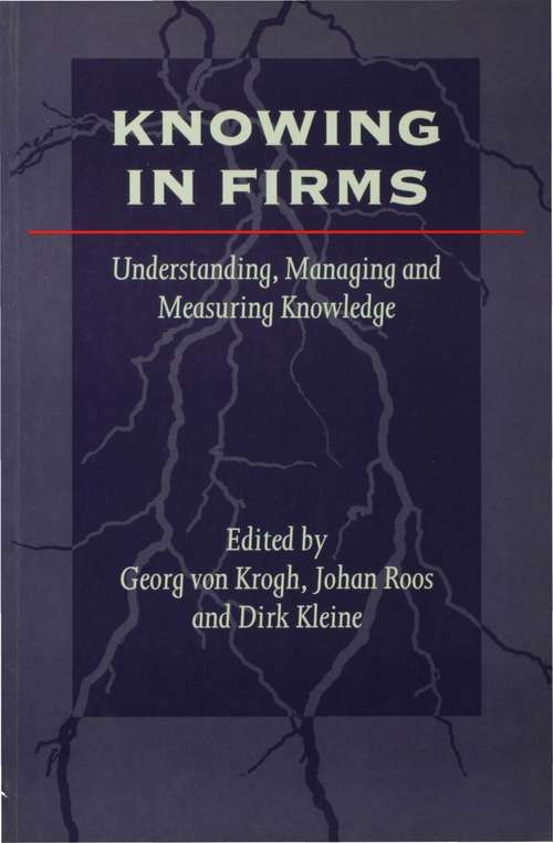 Book cover of Knowing in Firms: Understanding, Managing and Measuring Knowledge (PDF)