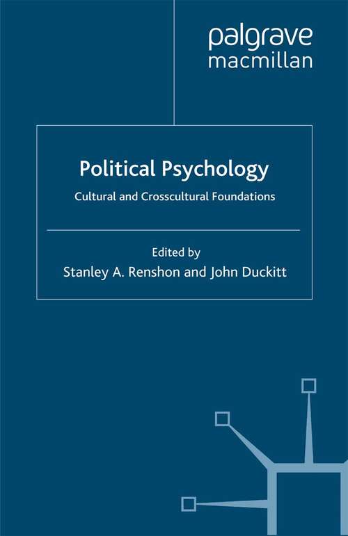 Book cover of Political Psychology: Cultural and Crosscultural Foundations (2000)
