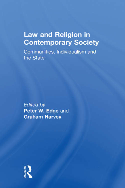 Book cover of Law and Religion in Contemporary Society: Communities, Individualism and the State