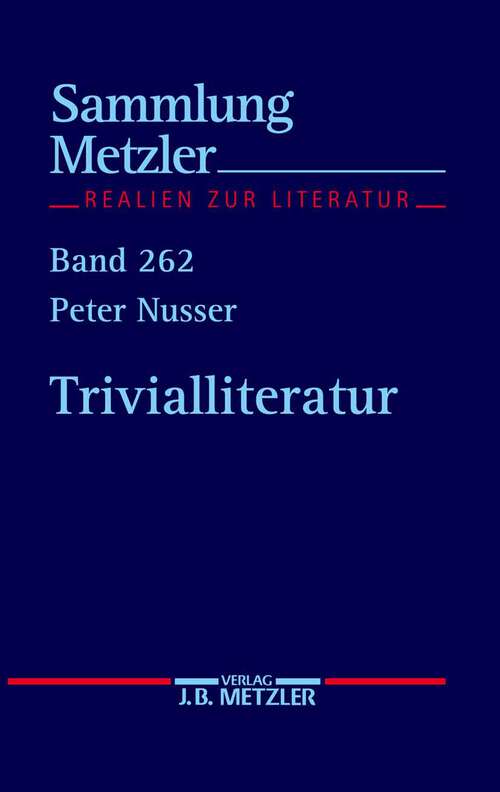 Book cover of Trivialliteratur (Sammlung Metzler)